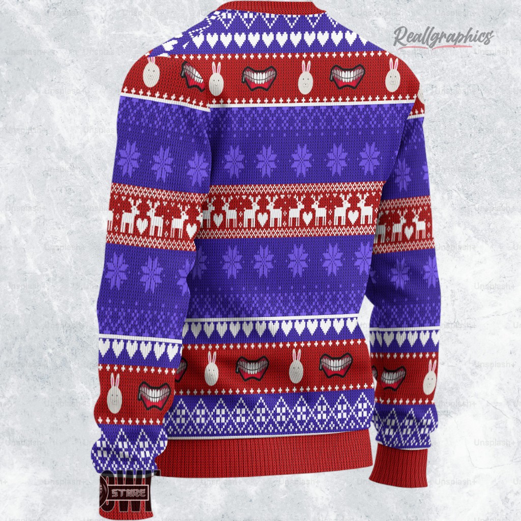 tokyo ghoul ugly christmas sweater kaneki x touka custom anime sweatshirt 2 y0o5pr