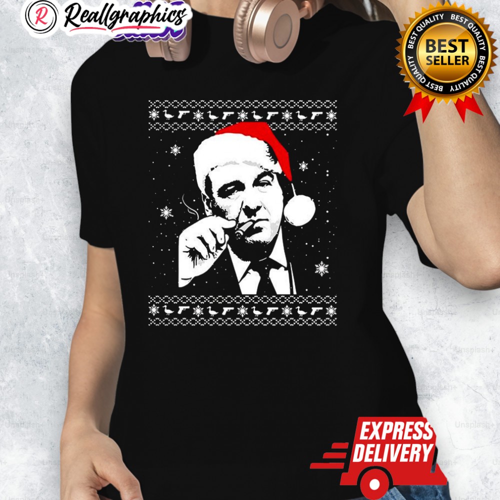 Tony Soprano Mob Boss And Cigars Ugly Christmas Shirt Tony Soprano Mob Boss And Cigars Ugly Christmas Shirt