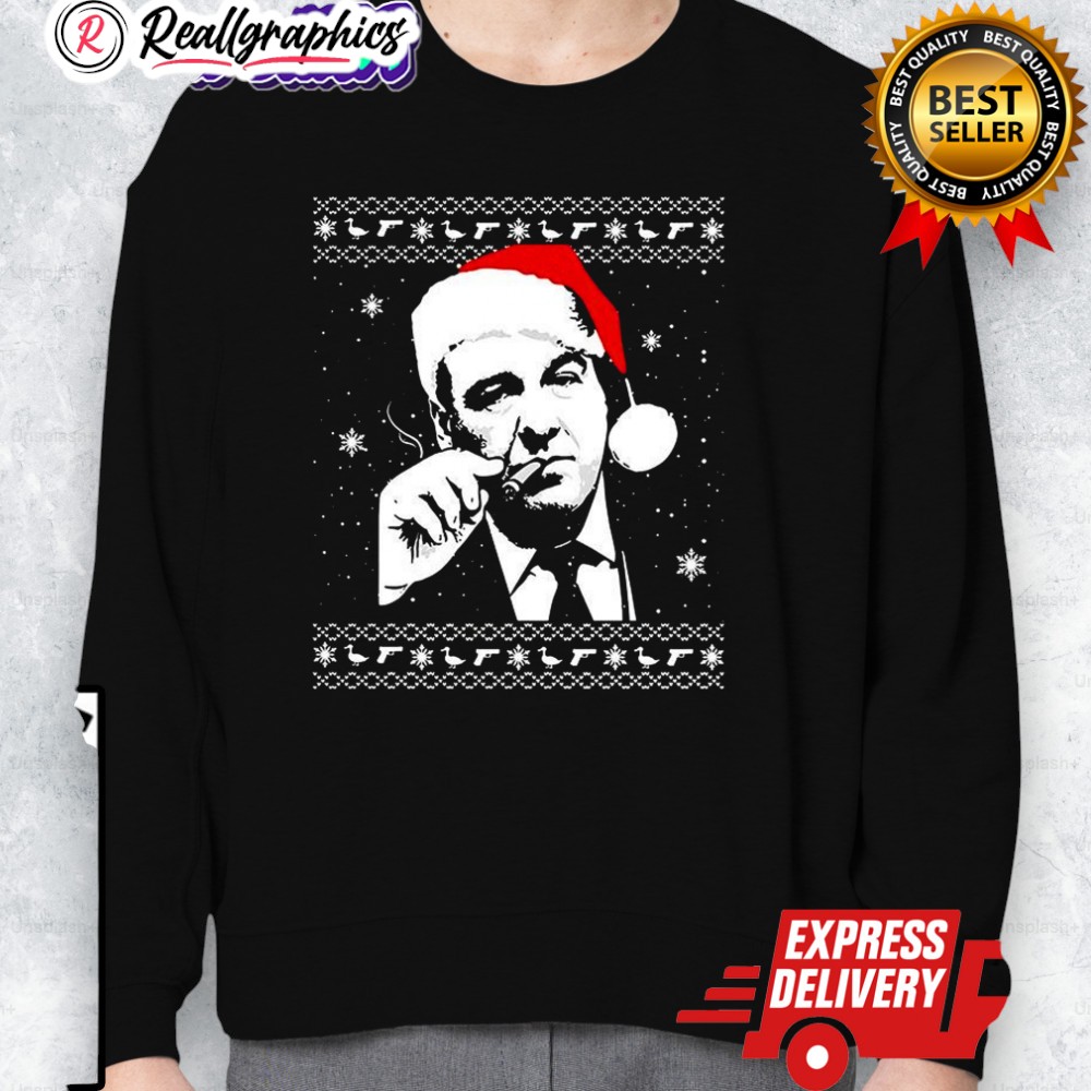 tony soprano mob boss and cigars ugly christmas shirt 2 gf4ruk