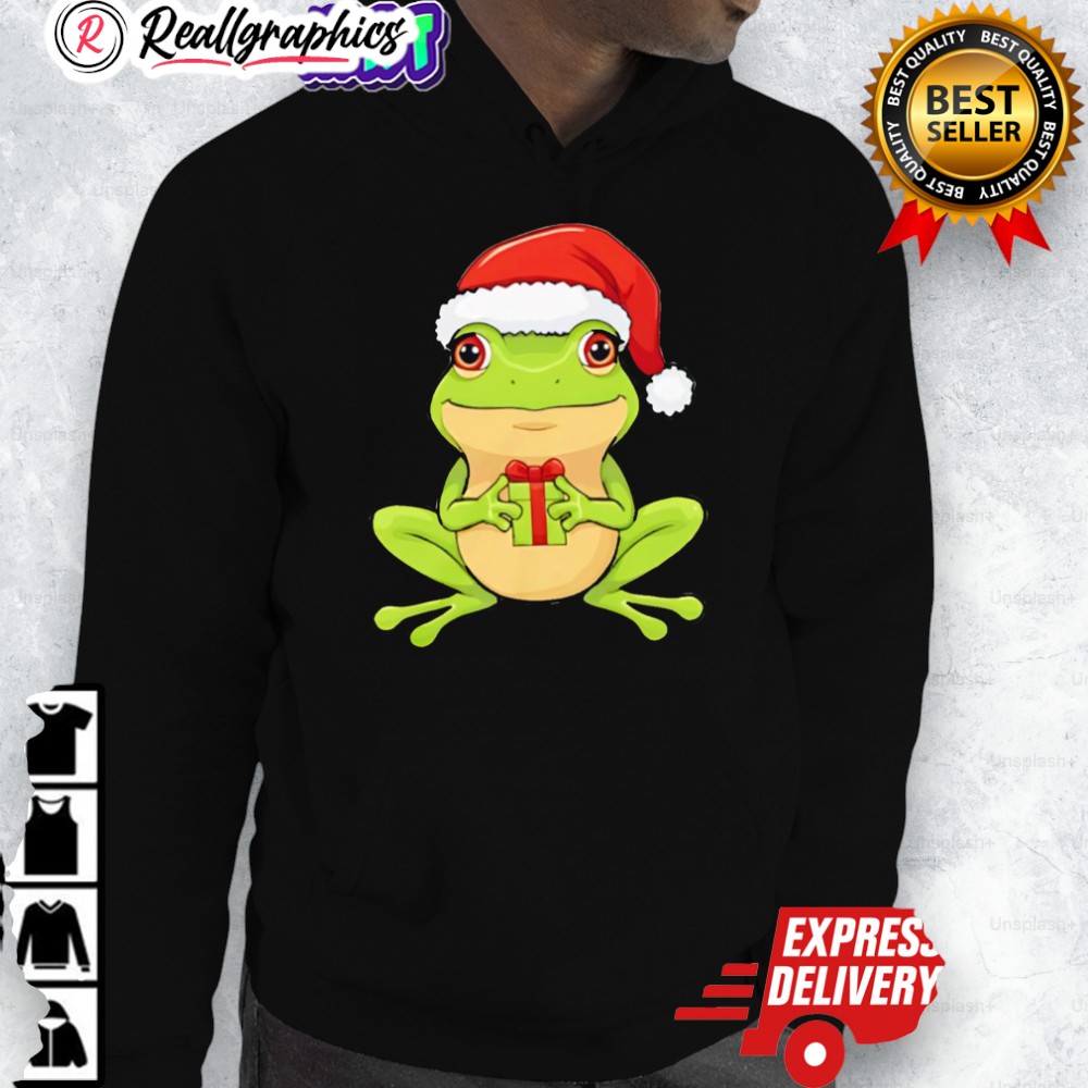 top-cute-christmas-frog-with-santa-hat-shirt-3_k9jiis top cute christmas frog with santa hat shirt 3 k9jiis