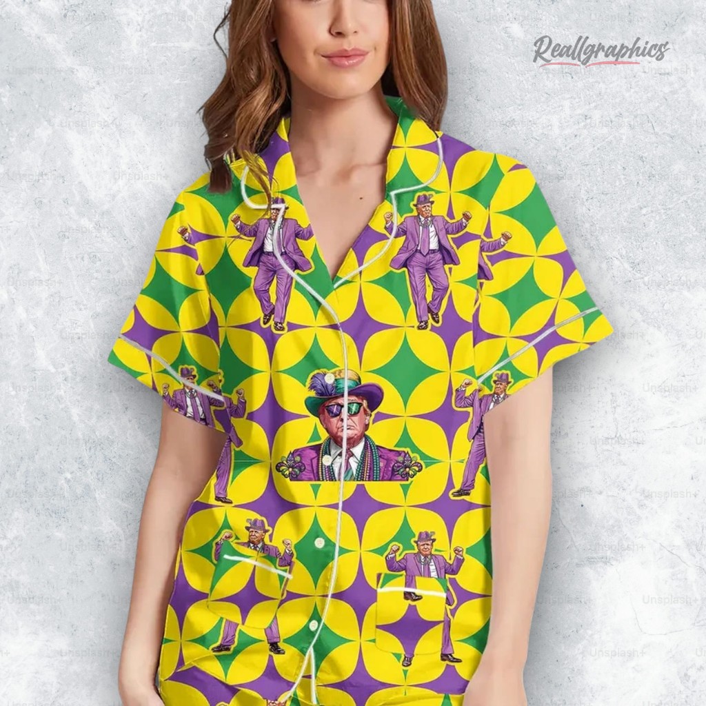 Trump 2025 Mardi Gras Pajama Set Trump 2025 Mardi Gras Pajama Set