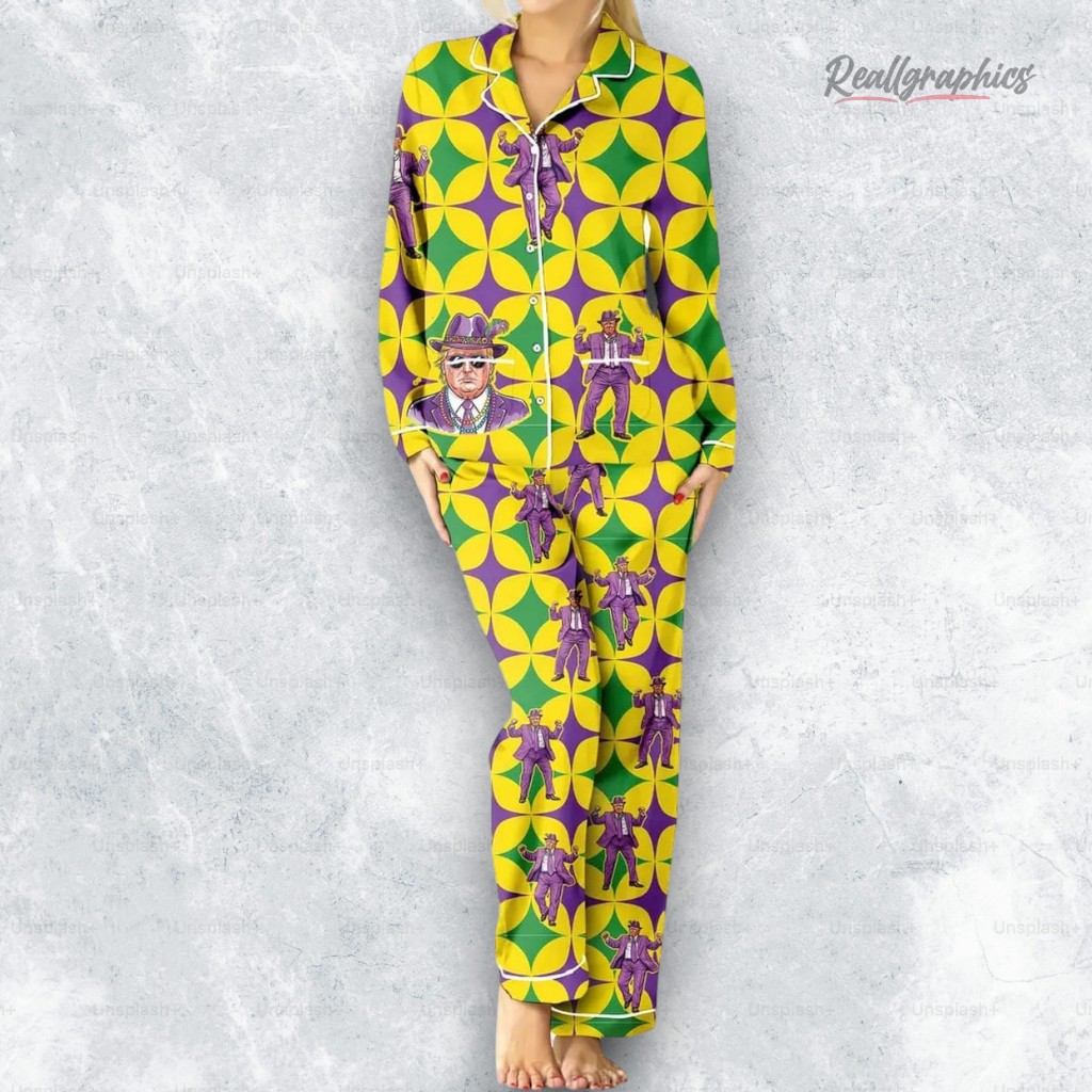 trump 2025 mardi gras pajama set 2 uw8m84