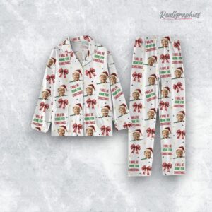 trump coquette bow i will be home for christmas pajama set 1 mrr9wp