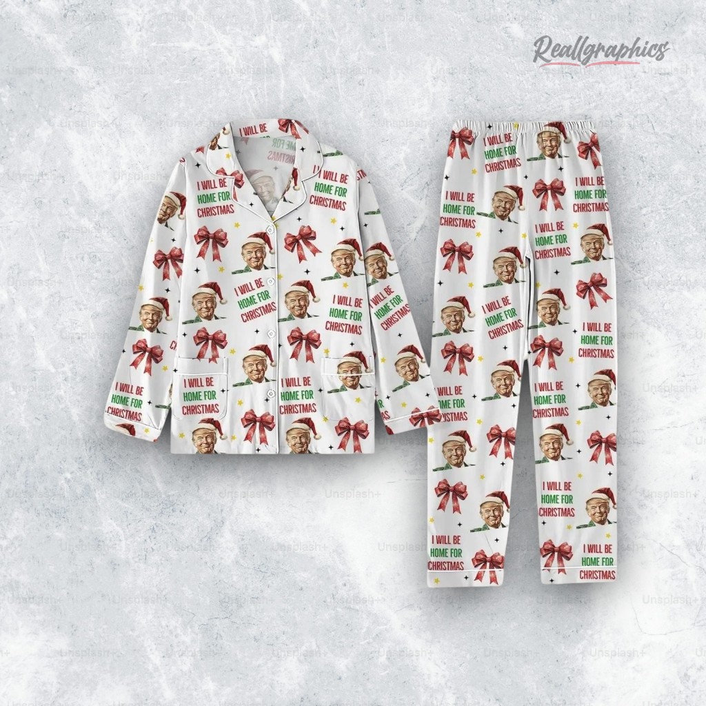 Trump Coquette Bow I Will Be Home For Christmas Pajama Set Trump Coquette Bow I Will Be Home For Christmas Pajama Set