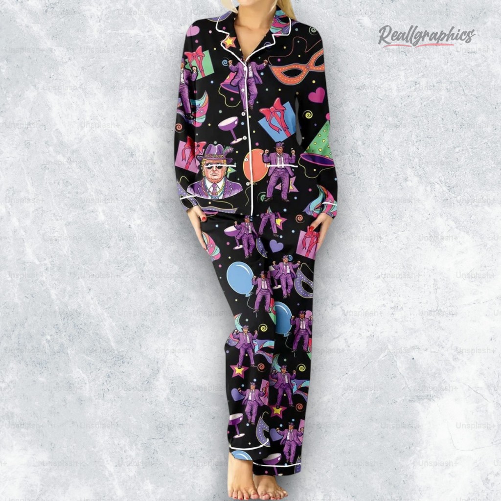 trump make mardi gras great again pajama set 2 vwgxwl