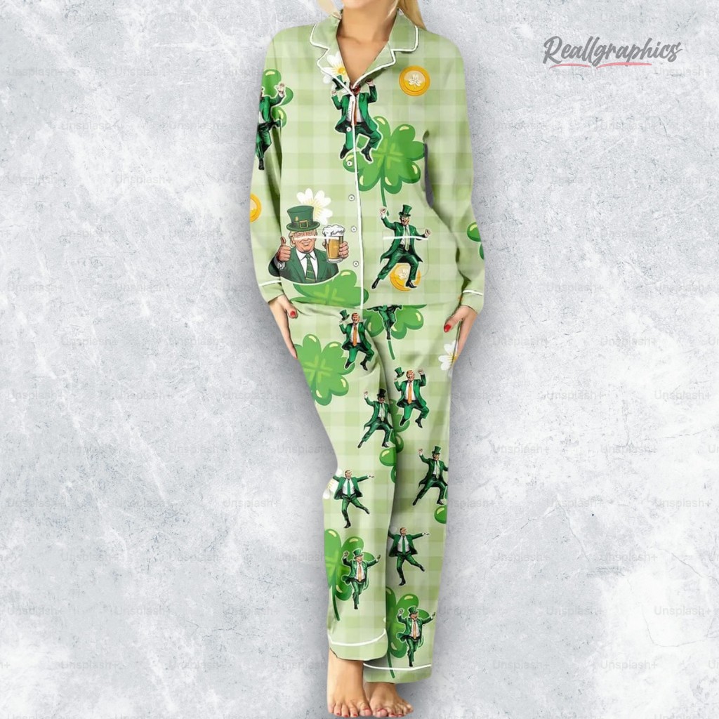 trump make st patricks day great again pajama set 2 pbvsbz