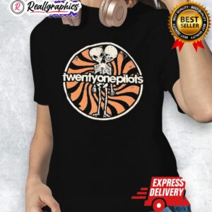 twenty one pilots back to back headed skeleton shirt 1 l07g71