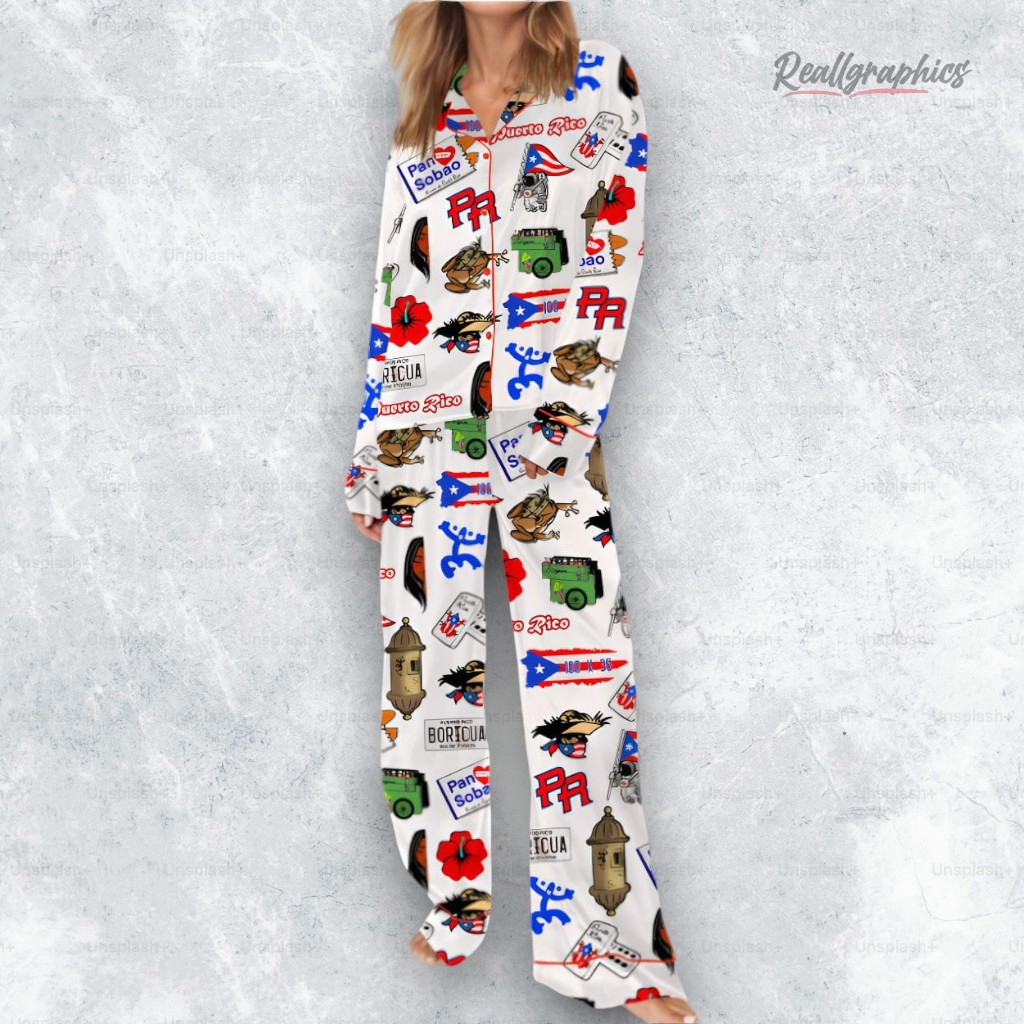 Very Puerto Rico Satin Pajama Set Very Puerto Rico Satin Pajama Set
