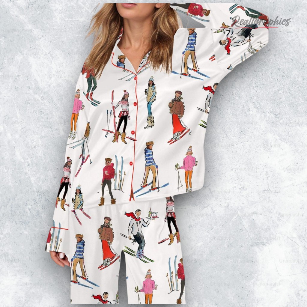 vintage apres ski silky satin pajama set 2 rkm6vm