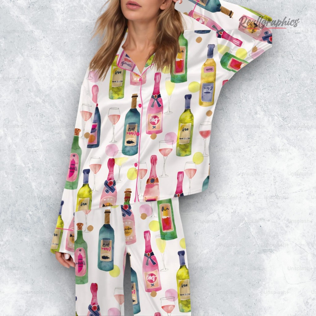 watercolor champagne satin pajama set 2 ca0xoz