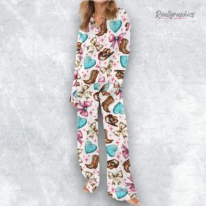 western cowgirl coquette satin pajama set 1 qxvqvo