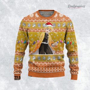 zenitsu ugly christmas sweater demon slayer custom anime sweatshirt 1 szdbws