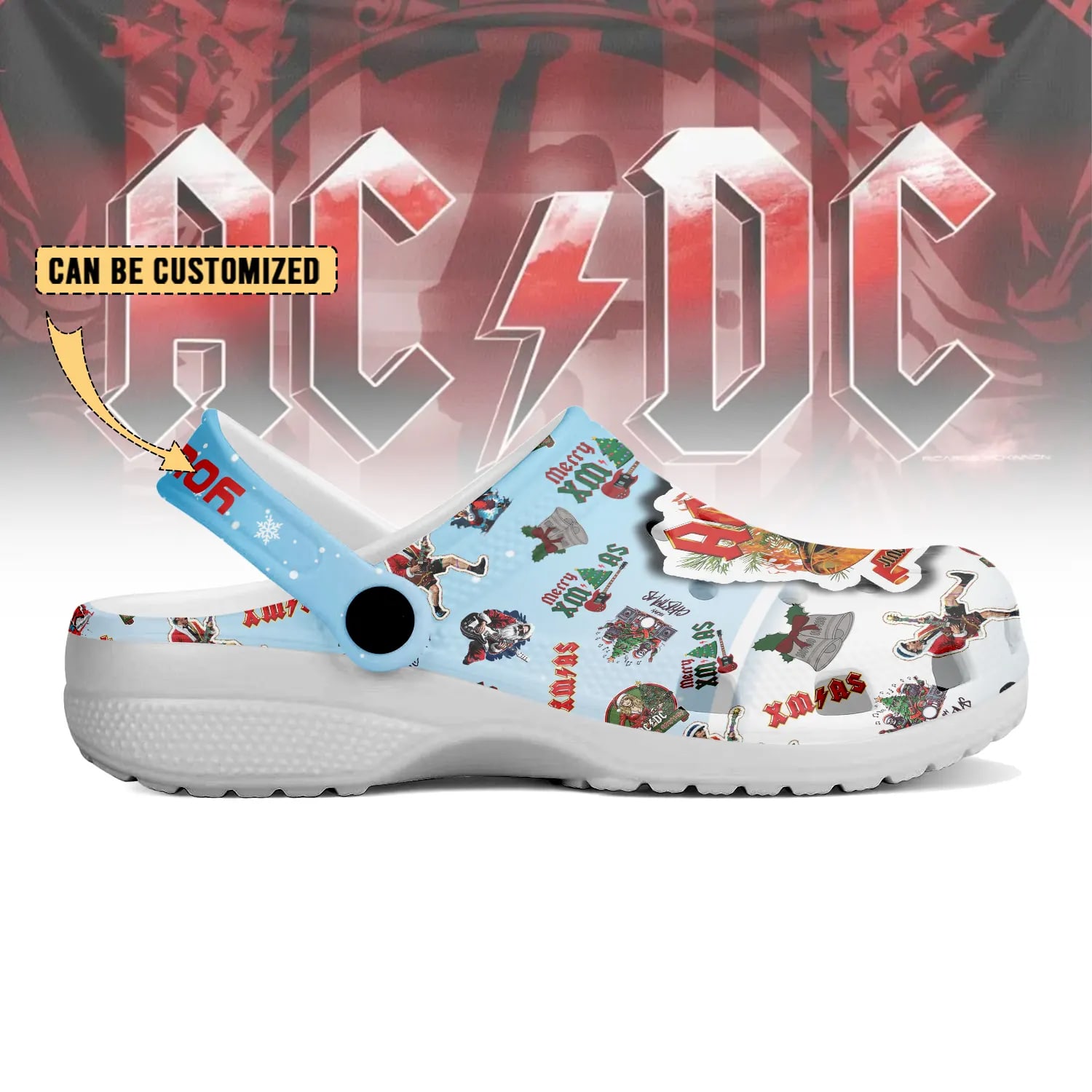acdc x christmas music 3d printed classic crocs 2 oqsfgi