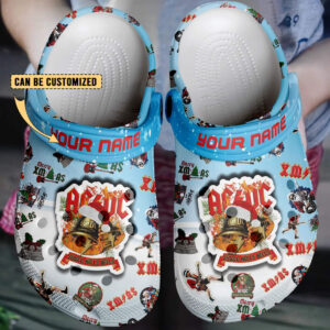 acdc x christmas music 3d printed classic crocs nxjvom