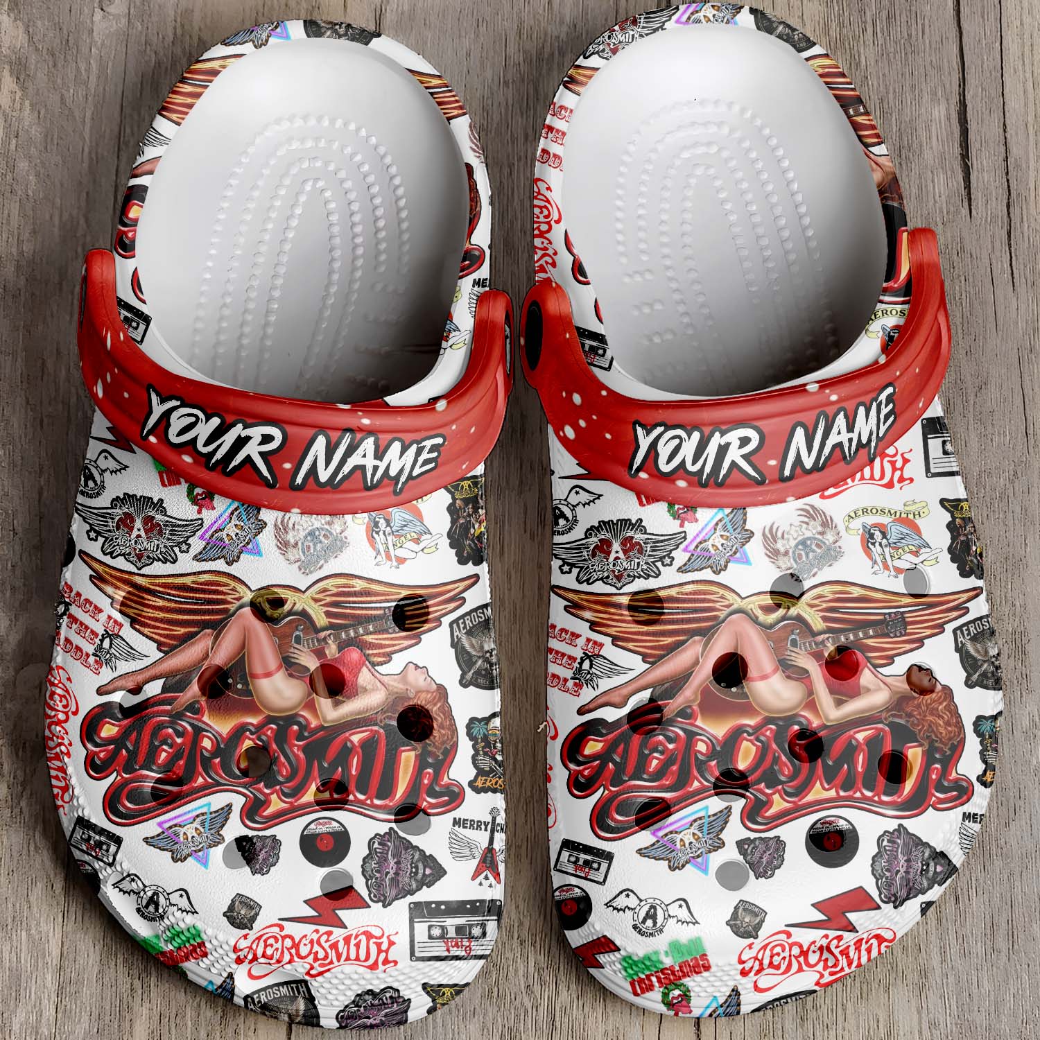 aerosmith x christmas 3d printed classic crocs 2 ydpq1o
