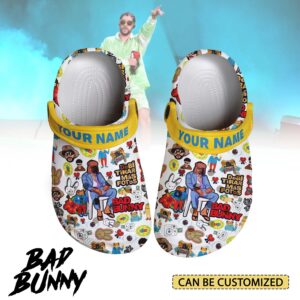 bad bunny music 3d printed classic crocs t5akuh
