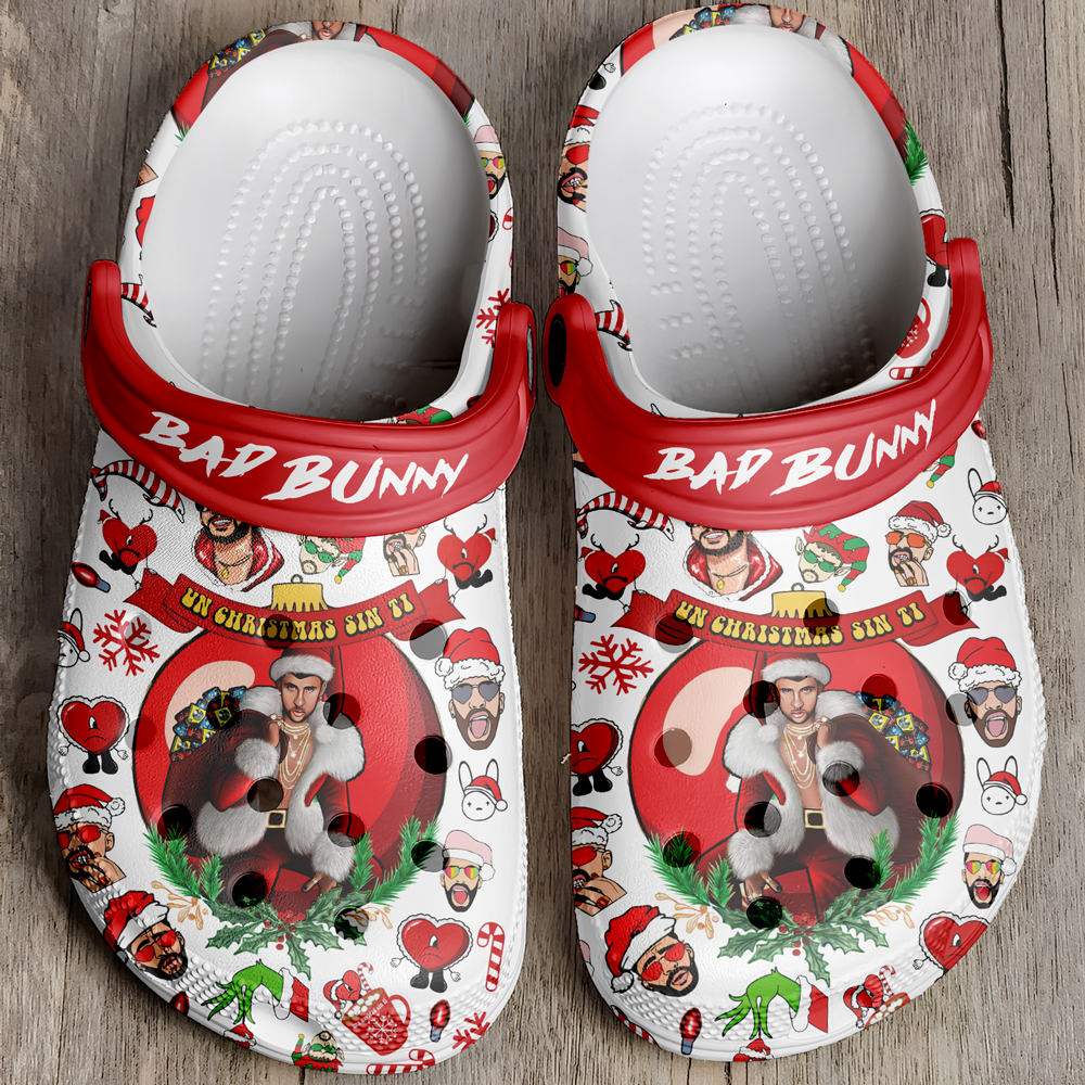 bad bunny x christmas music 3d printed classic crocs 2 gnhvrl