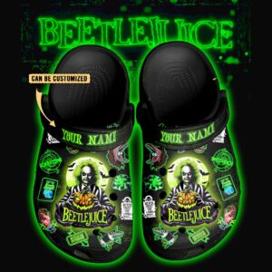 beetlejuice x halloween 3d printed classic crocs plo1pt