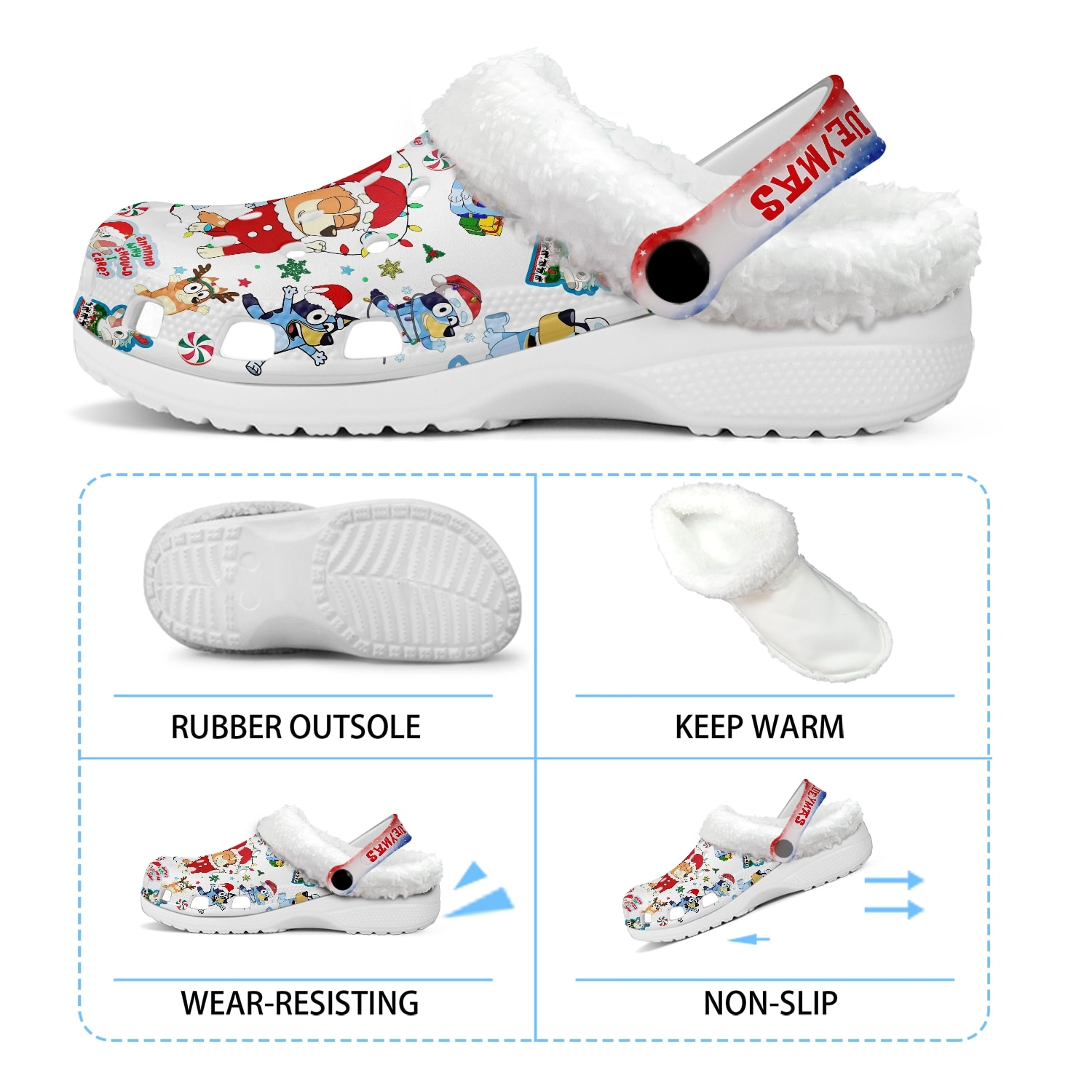 bluey x christmas 3d printed classic crocs 2 lqeu9z