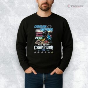 carolina panthers 2025 nfc south champions mascot shirt 1 spqryt