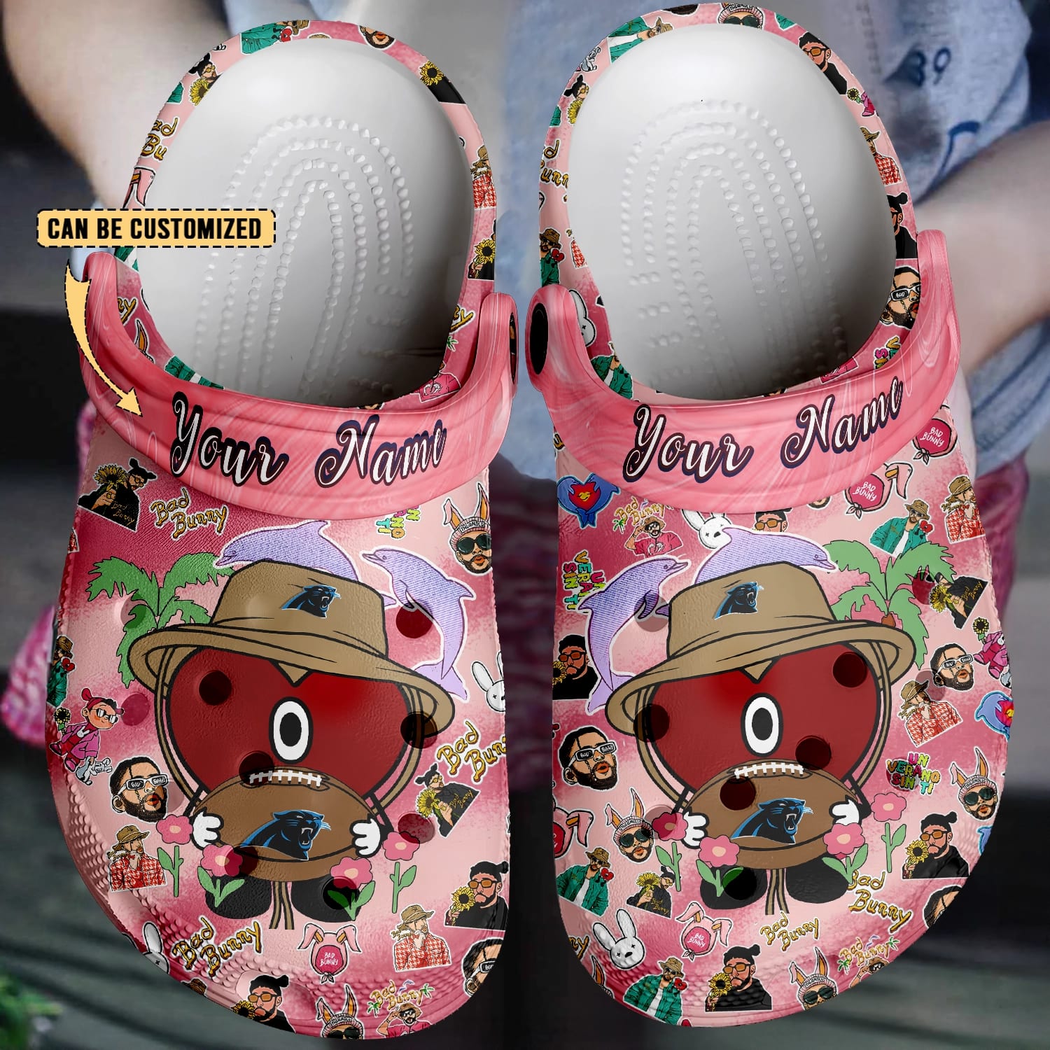 carolina panthers x bad bunny 3d printed classic crocs 2 ybiemp