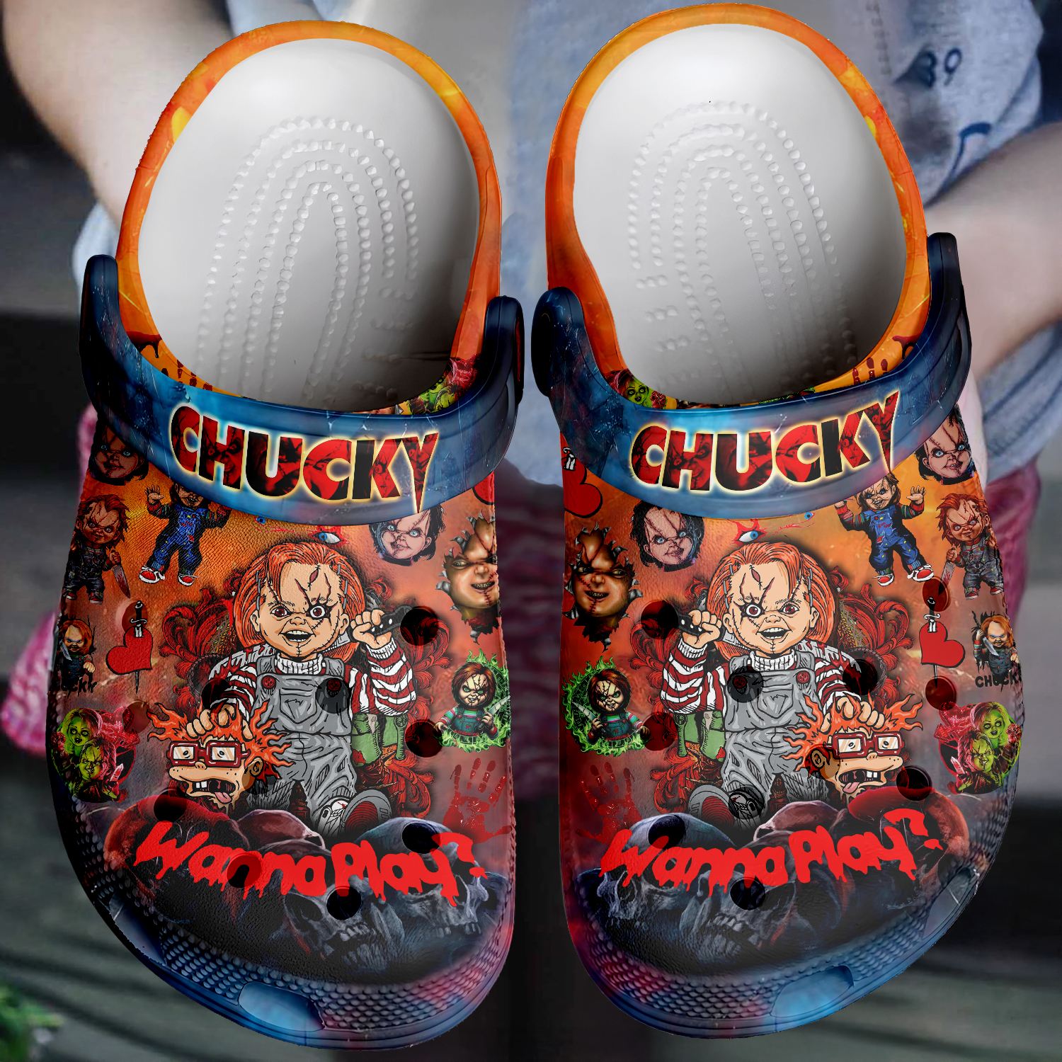chucky x halloween 3d printed classic crocs 2 wz0pvk