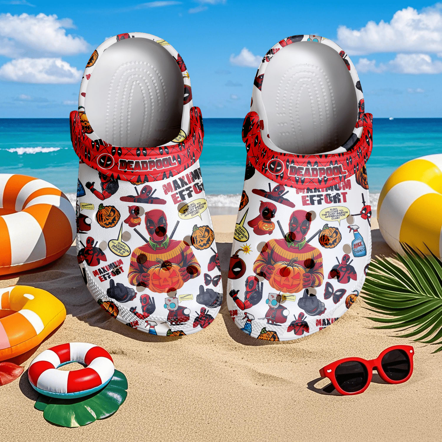 deadpool x halloween 3d printed classic crocs 2 mcnoix