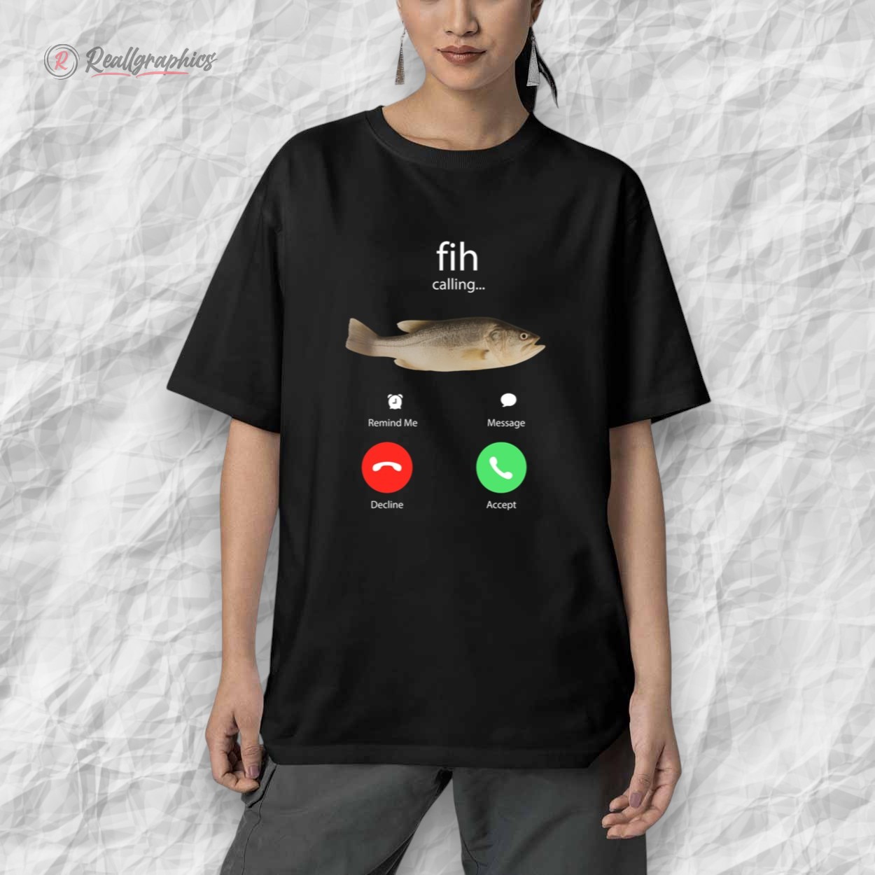 fih calling remind me message decline accept phone call fish shirt 2 vzpia9