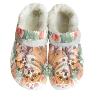 fuzzy lovely corgi 3d printed classic crocs gh1ovb