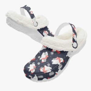 fuzzy polar bear x christmas 3d printed classic crocs jdrhfp