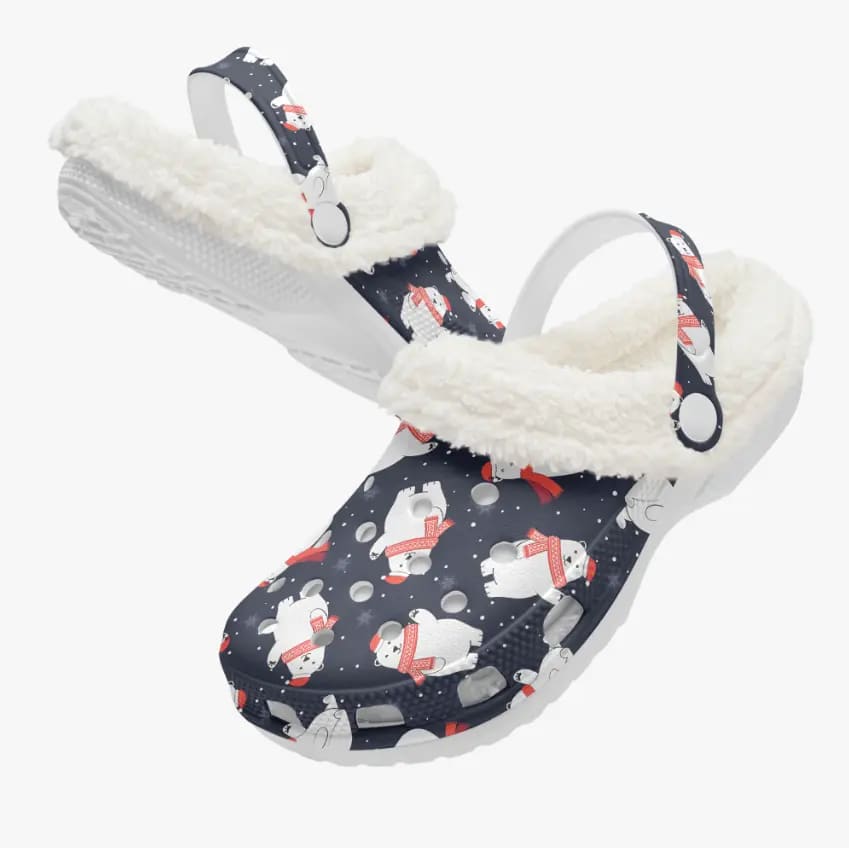 Fuzzy Polar Bear x Christmas 3D Printed Fleece Classic Crocs Fuzzy Polar Bear x Christmas 3D Printed Classic Crocs