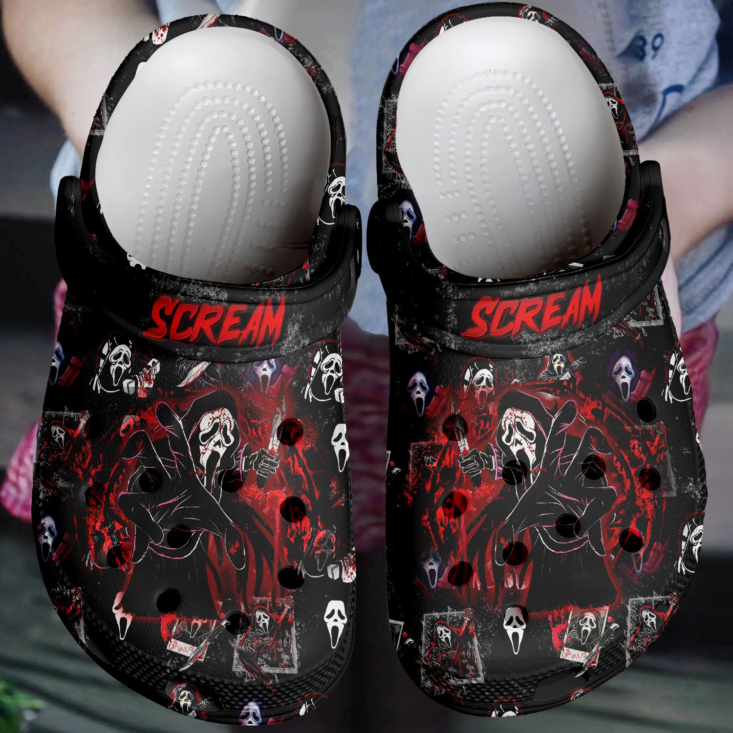 ghostface x halloween 3d printed classic crocs 2 r6m7uk