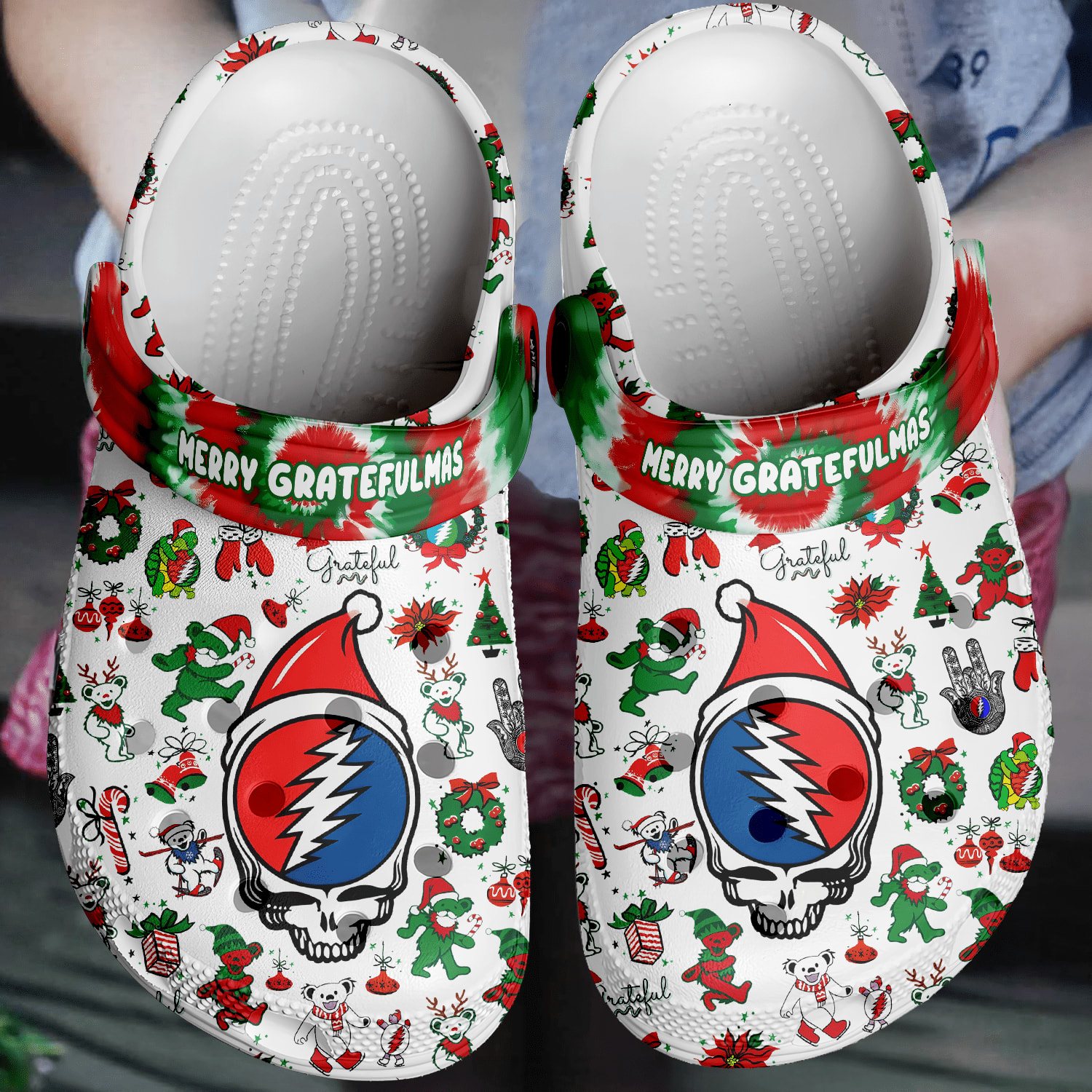 grateful dead x christmas music 3d printed classic crocs 2 tn9yjs