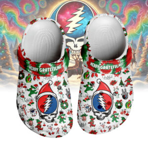 grateful dead x christmas music 3d printed classic crocs qo89x2