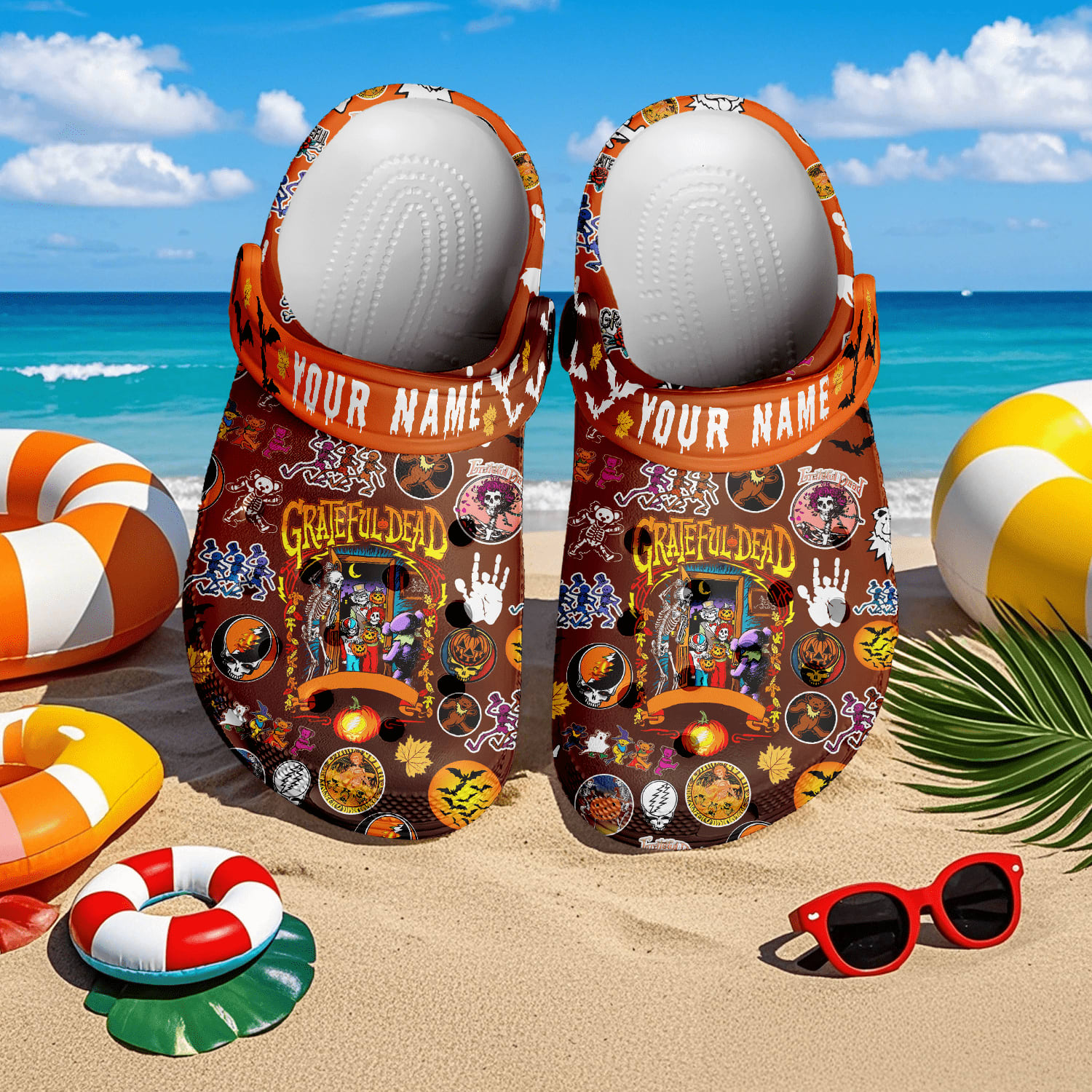 grateful dead x halloween 3d printed classic crocs 2 xcltbe