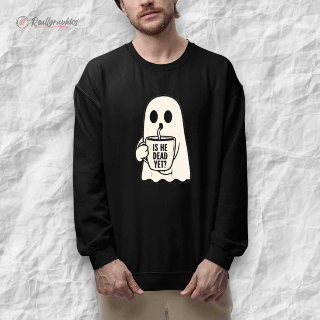 halloween is he dead yet ghost print casual shirt 1 bikuvp