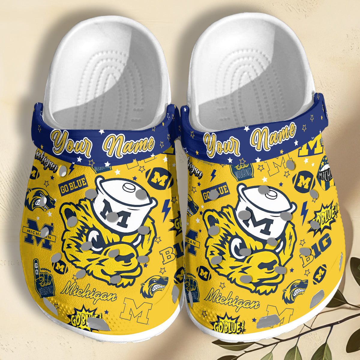 michigan wolverines ncaa sport 3d printed classic crocs 2 y185w6