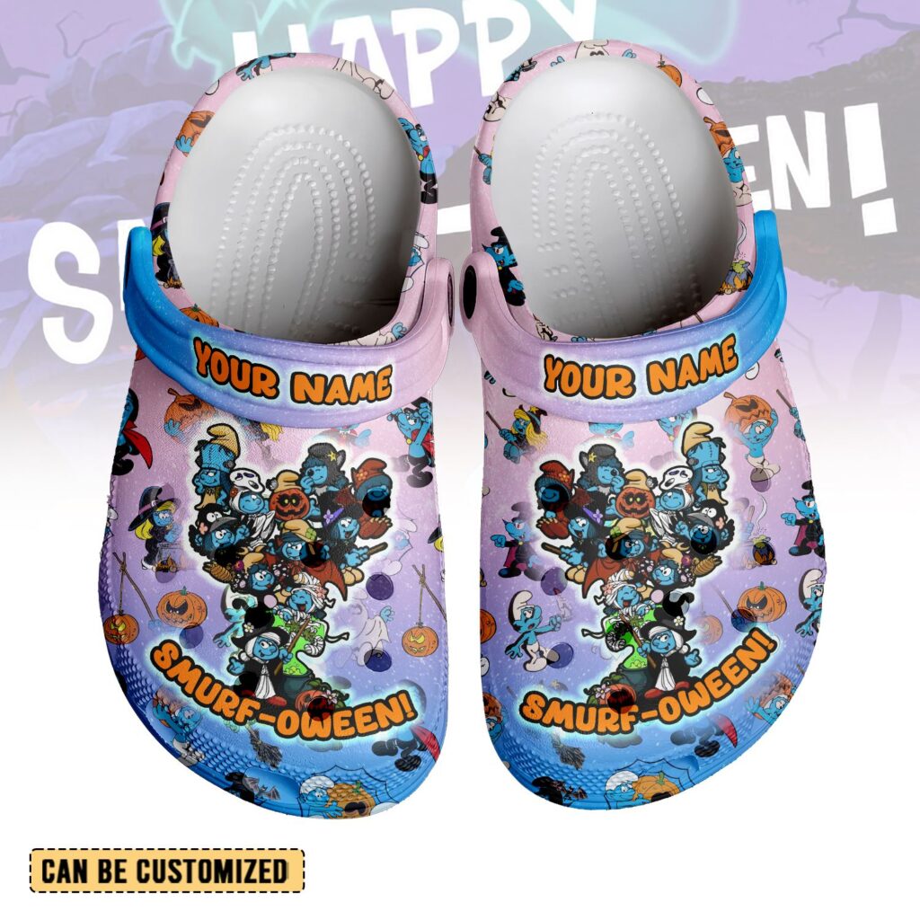 smurfs x halloween 3d printed classic crocs t2beqj