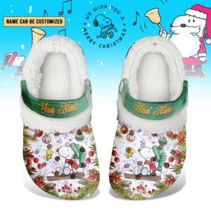 snoopy x christmas 3d printed classic crocs wajbuq