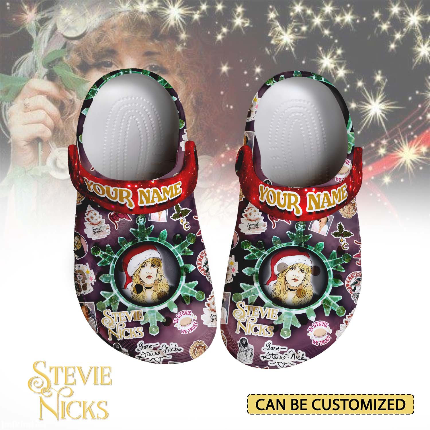stevie nicks x christmas music 3d printed classic crocs 2 vu1al9
