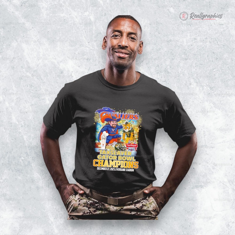 virginia caaliers taxslayer gator bowl champions mascot shirt 2 n9emfz