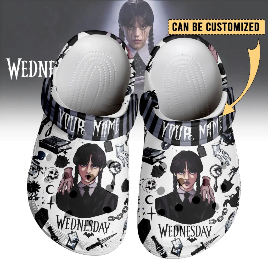 wednesday x halloween 3d printed classic crocs hqlnmi