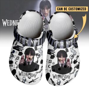 wednesday x halloween 3d printed classic crocs hqlnmi