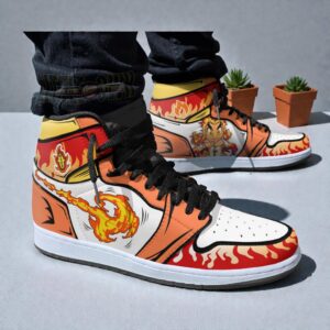 charizard x rengoku shoes custom pokemon x kimetsu no yaiba jordan sneaker boots 1 j1vpl4