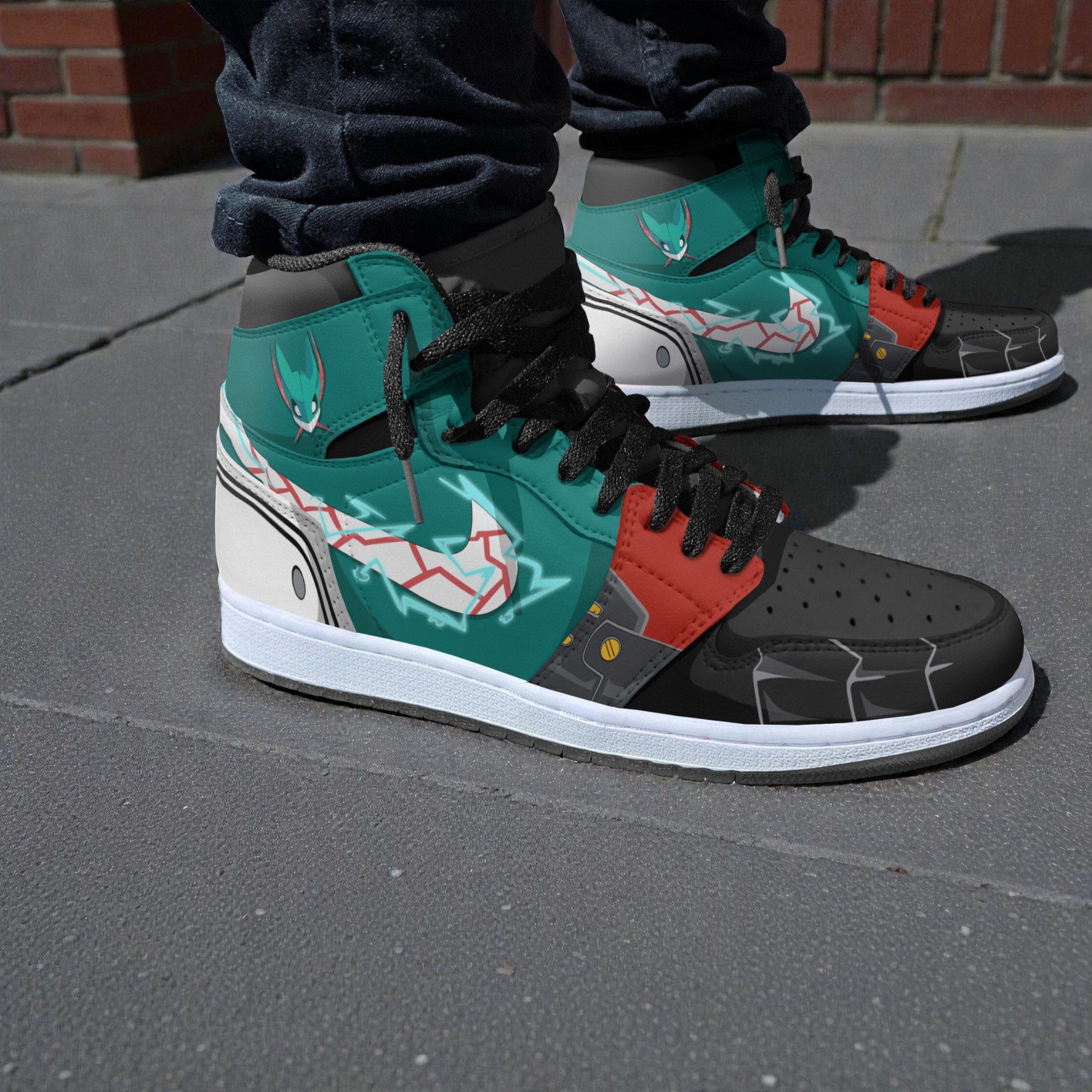 deku izuku shoes custom my hero academia anime jordan sneaker boots 2 dtvpxk