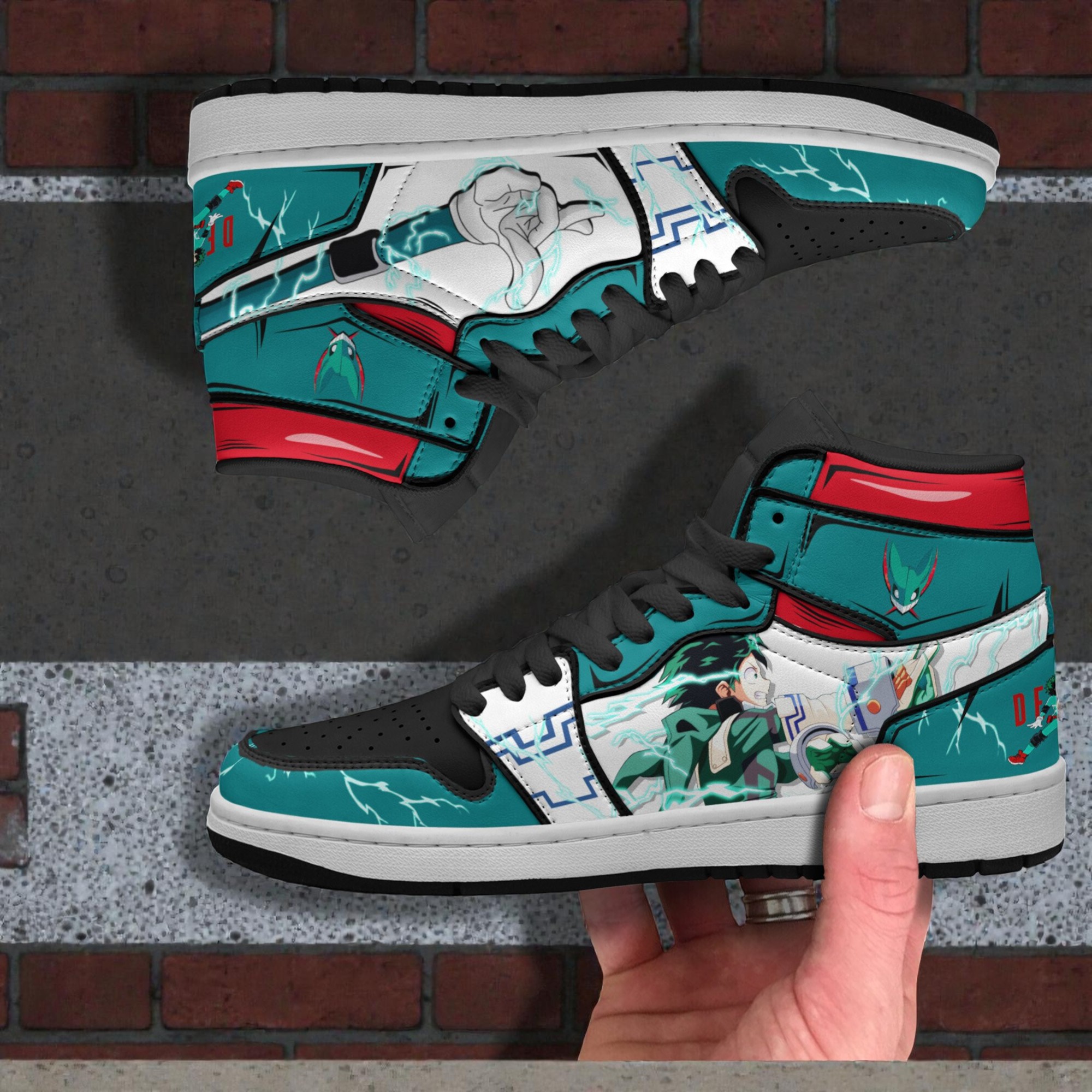 deku shoes custom my hero academia anime boot sneakers delaware smash 2 hamngm