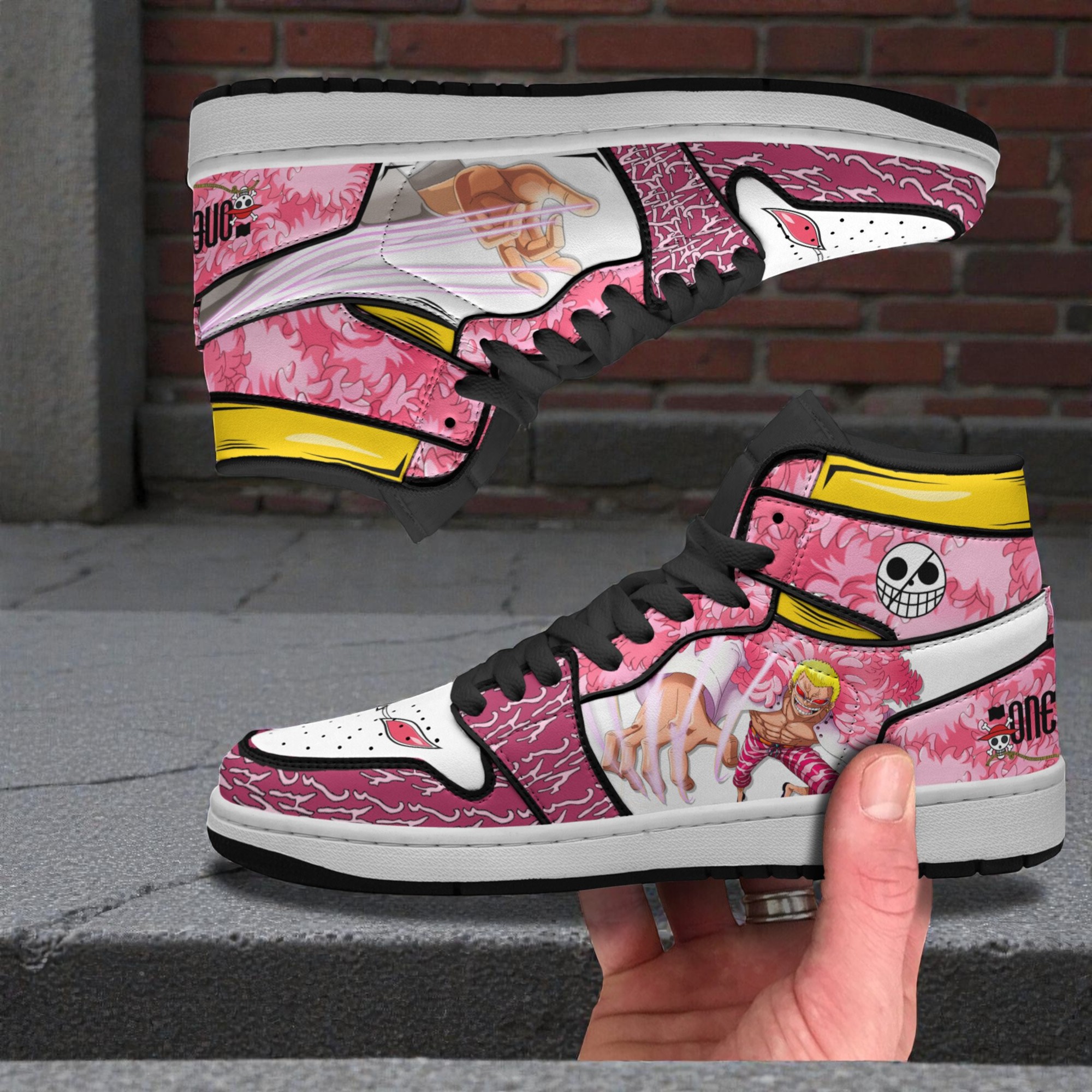 donquixote doflamingo anime shoes custom one piece jordan sneaker boots 2 a2glec