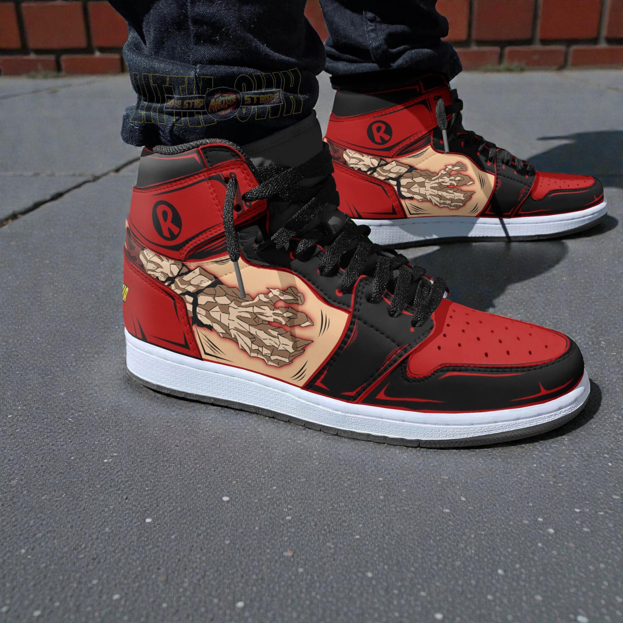 eijiro kirishima anime shoes my hero academy custom jordan sneaker boots strongarm 2 k4osuk