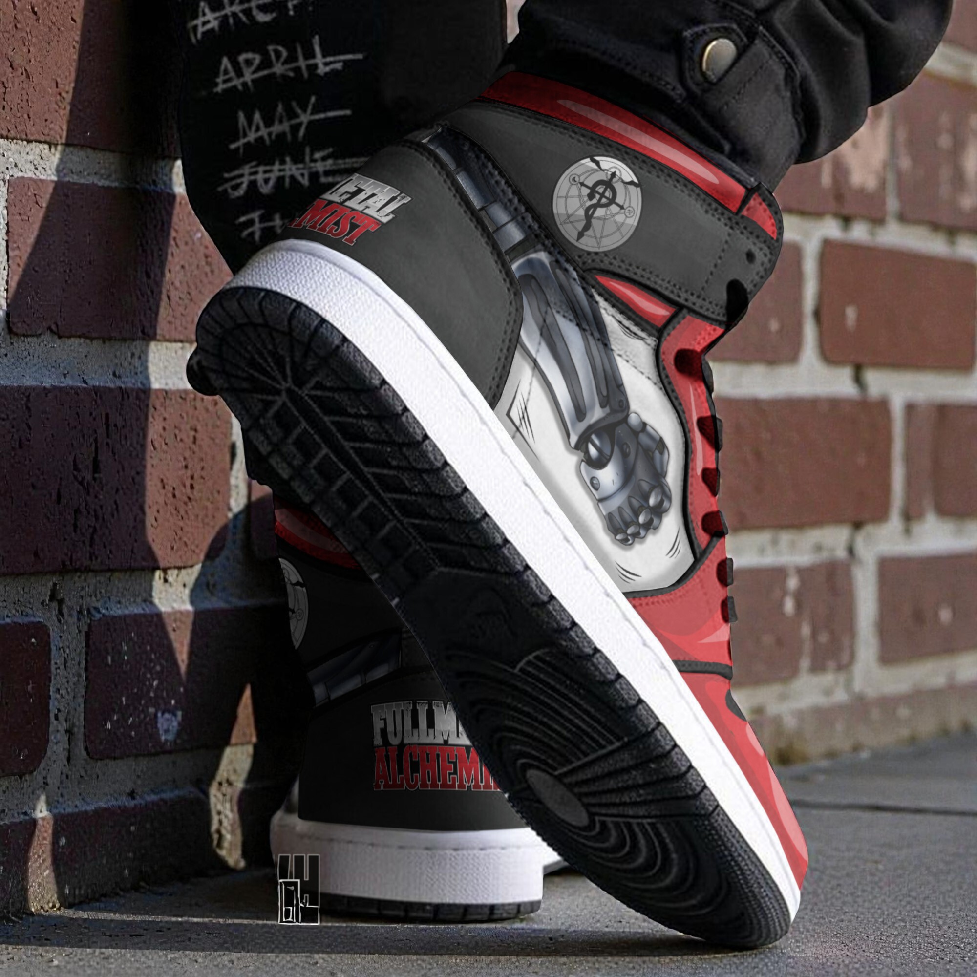 elric edward shoes custom anime fullmetal alchemist boot sneakers 2 nrylbo