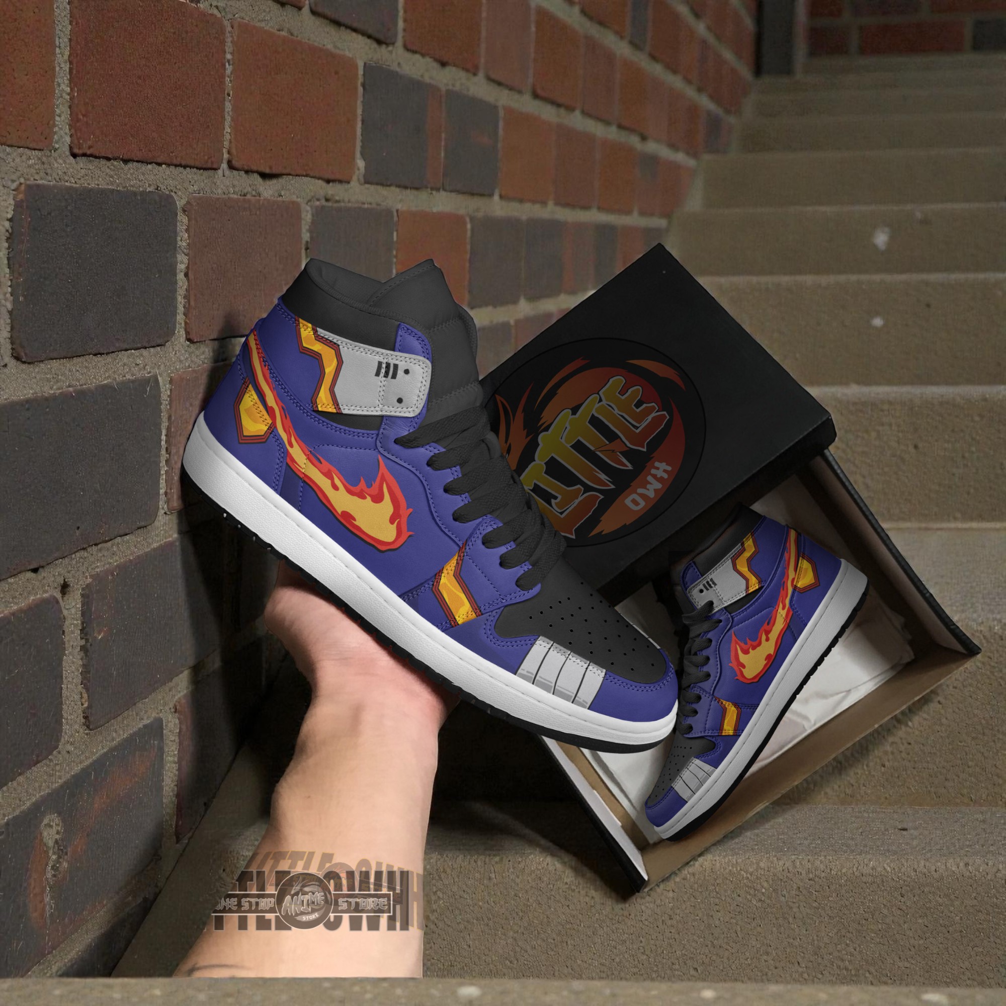 enji todoroki shoes custom my hero academia anime jordan sneaker boots 2 igskj4